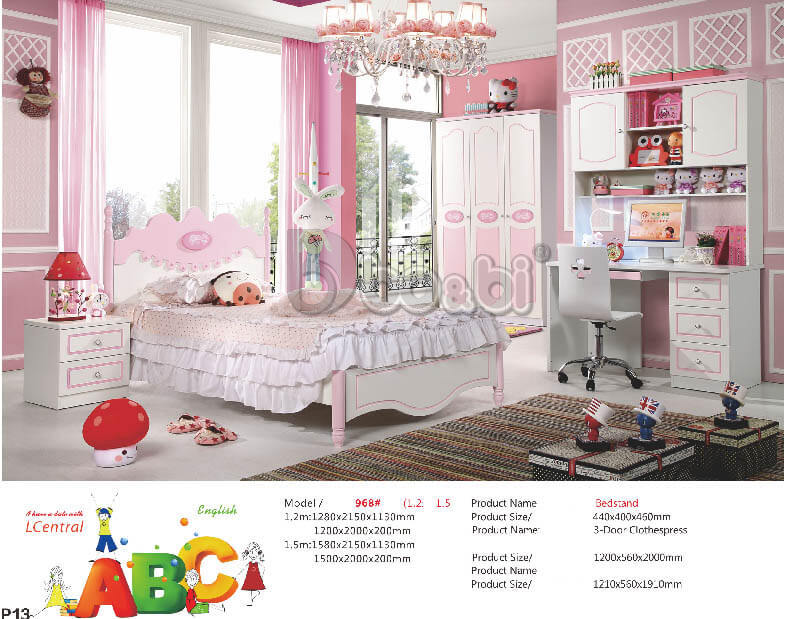 Bộ phòng ngủ công chúa màu hồng dễ thương BB BABY968-2